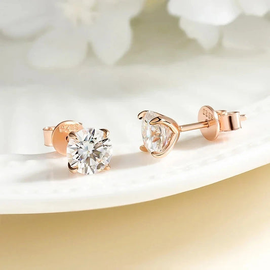 18K Plated Moissanite Stud Earrings
