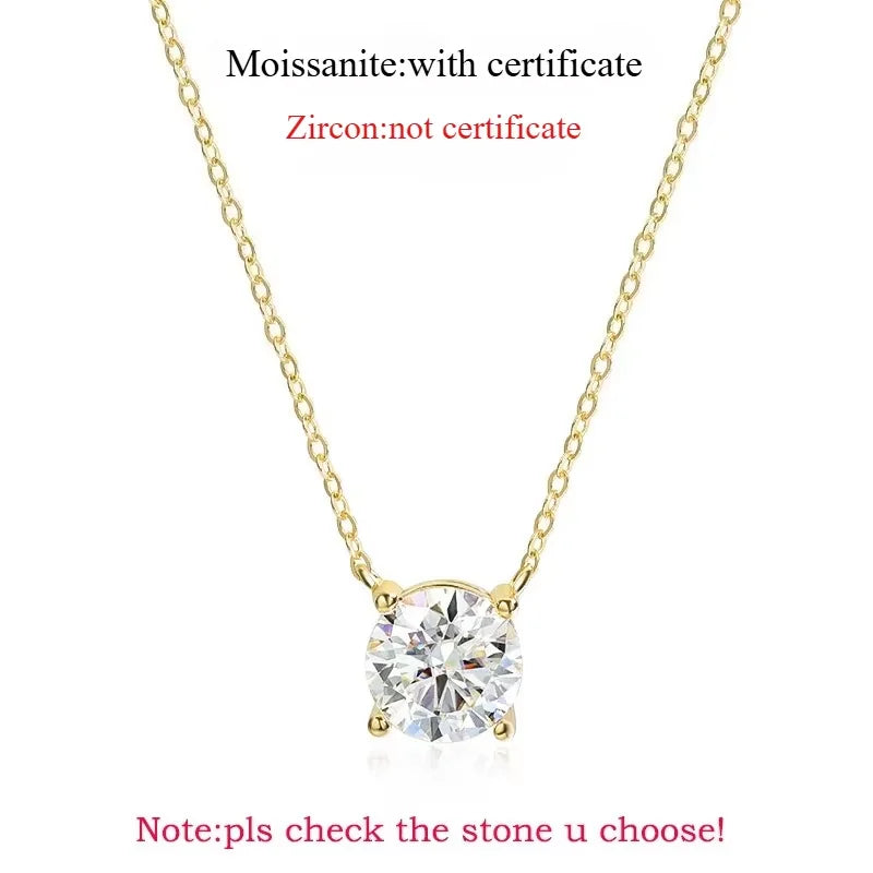 Rose Gold Moissanite Pendant Necklace
