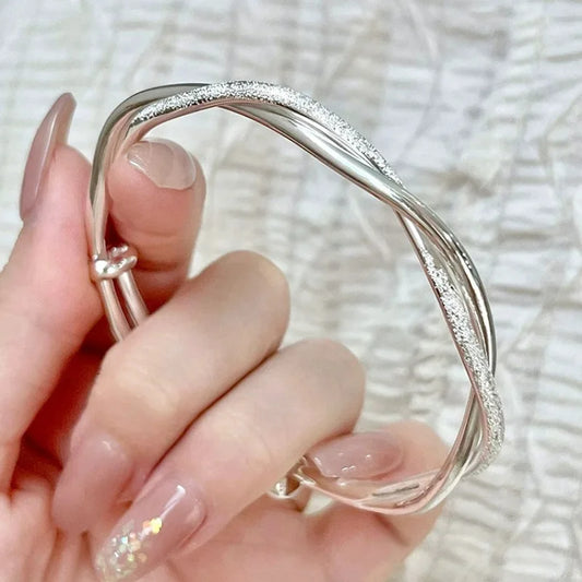 Sterling Silver Weave Bangle Bracelet