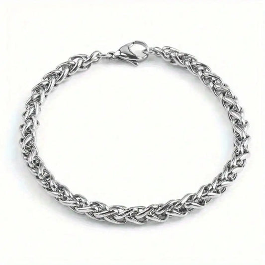925 Sterling Silver Wheat Chain Bracelet – Classic Unisex Link Bracelet
