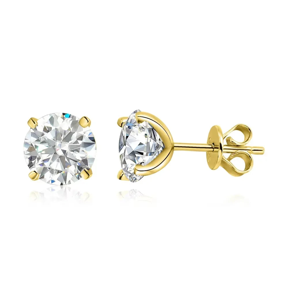 18K Plated Moissanite Stud Earrings