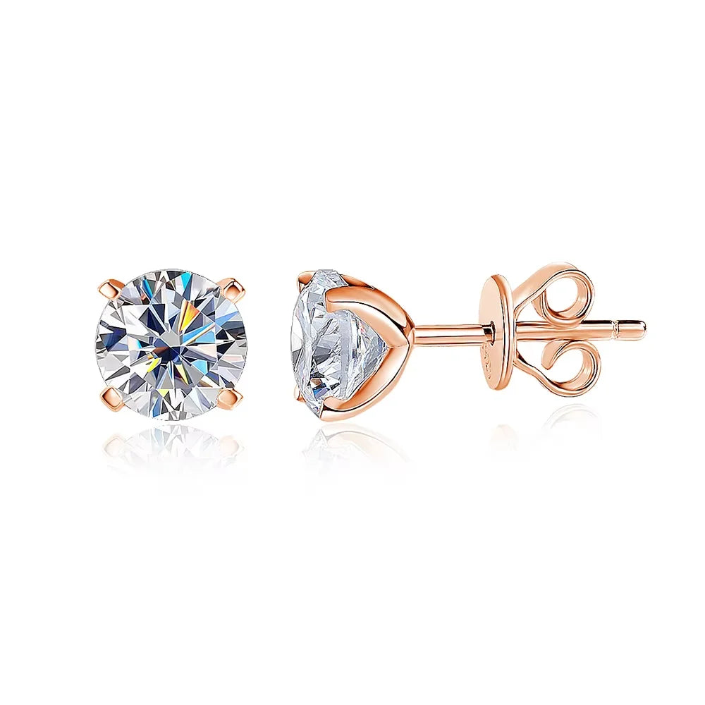 Four-Claw Moissanite Stud Earrings