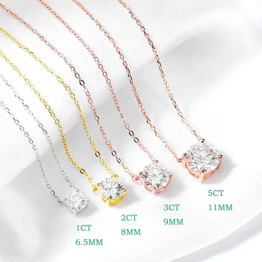 Rose Gold Moissanite Pendant Necklace