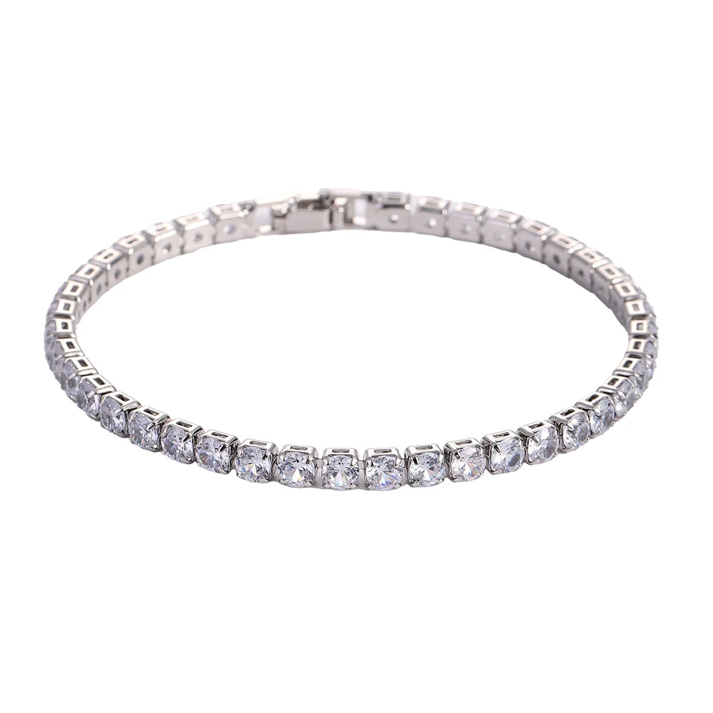 Iced Tennis Bracelet, Cubic Zirconia