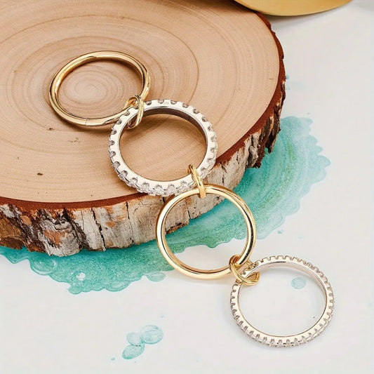 Interlocked Trio Stacking Ring Set – 18K Gold Plated CZ Statement Rings