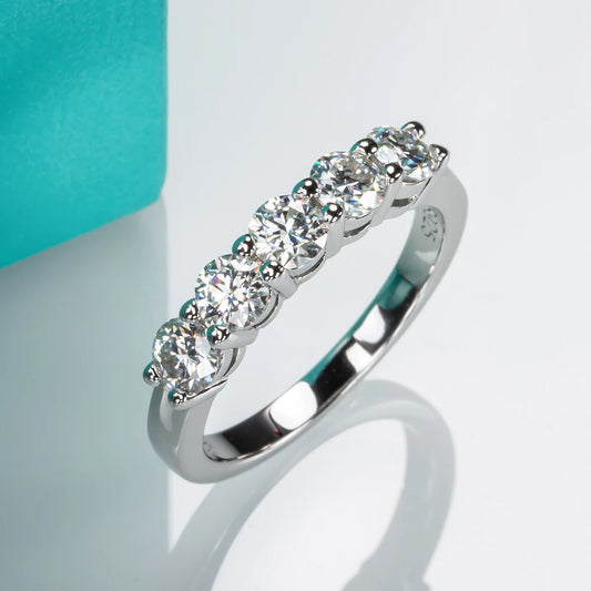 Moissanite Wedding Band Ring