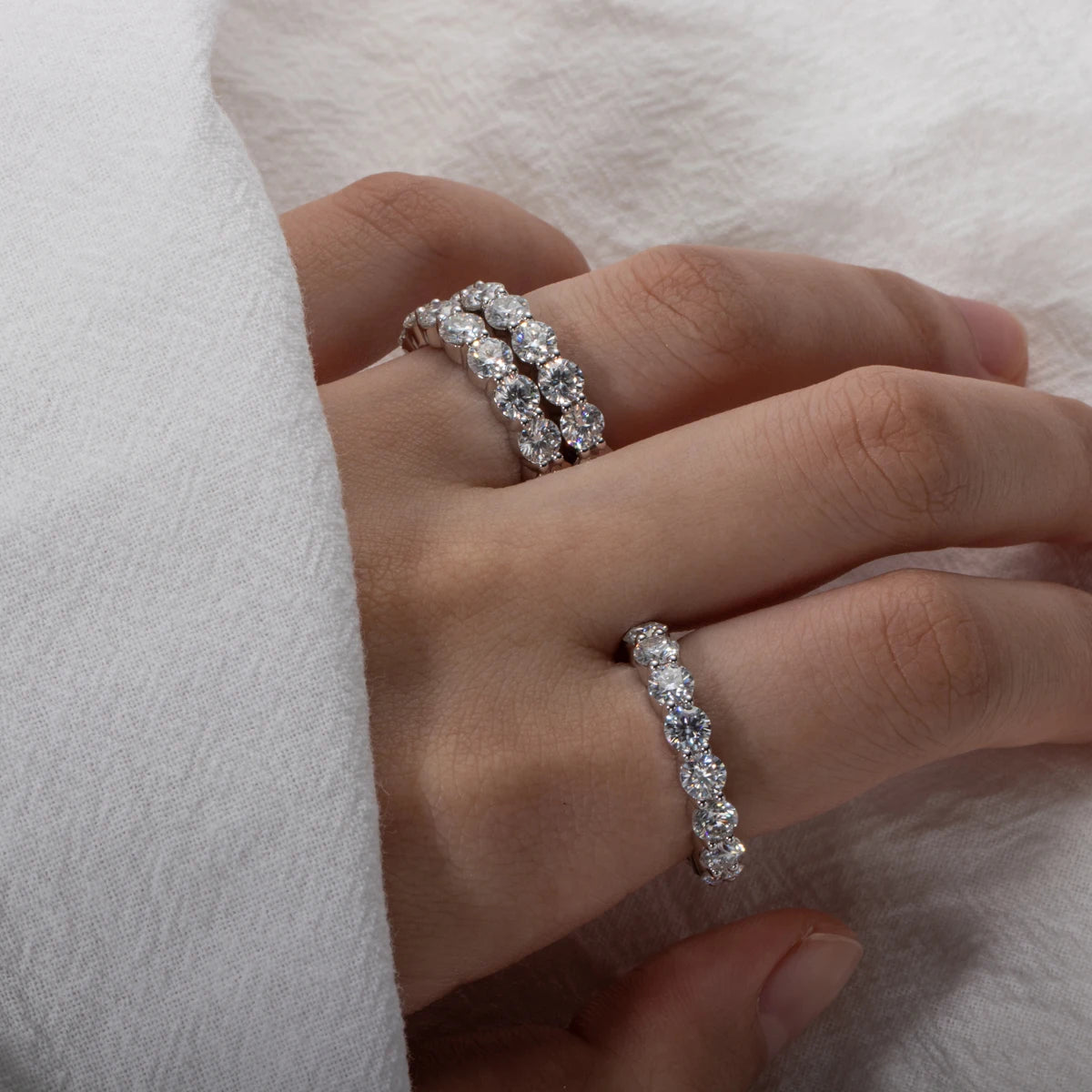 Moissanite Wedding Band Ring