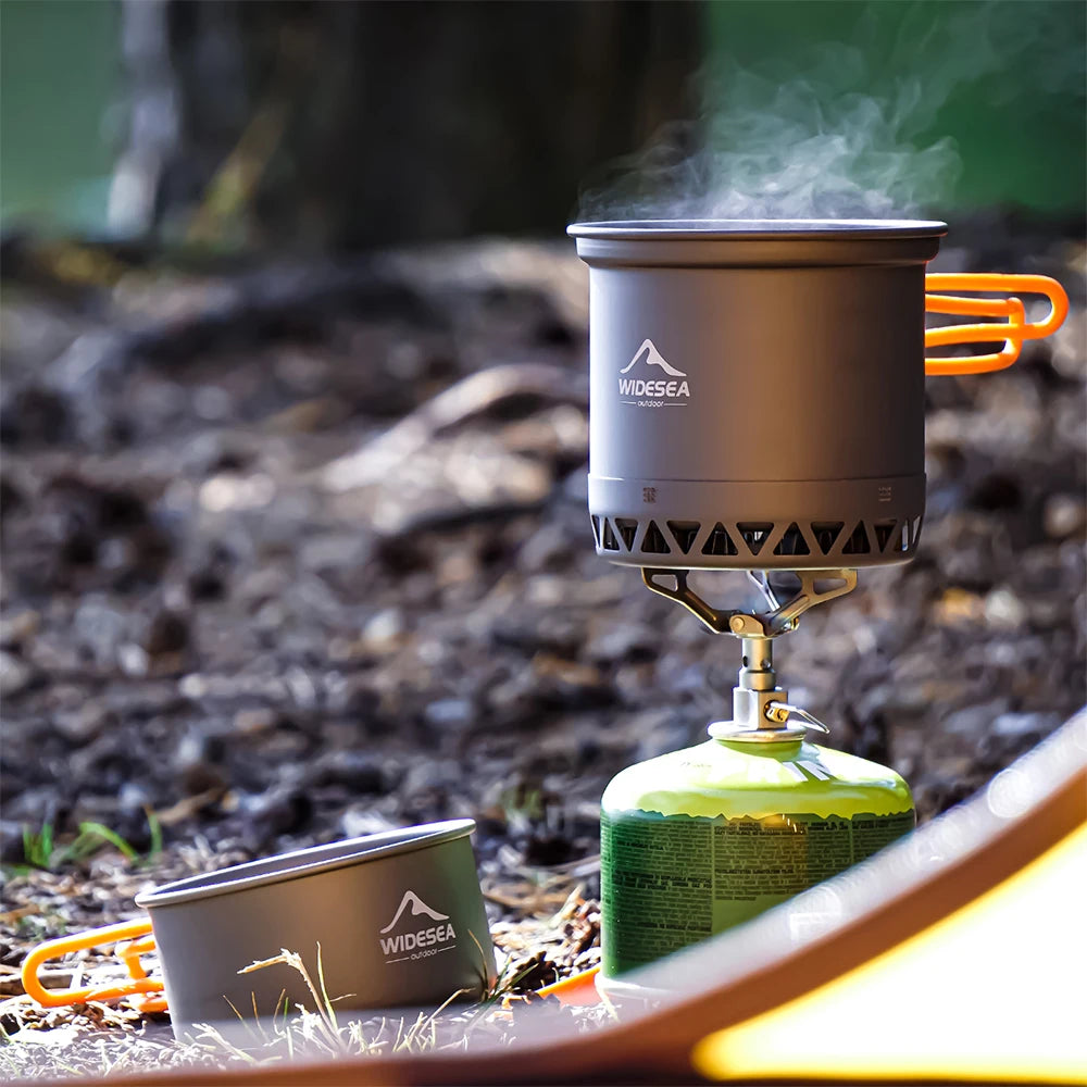Widesea Camping Cookware Set - Pot, Kettle & Travel Tableware