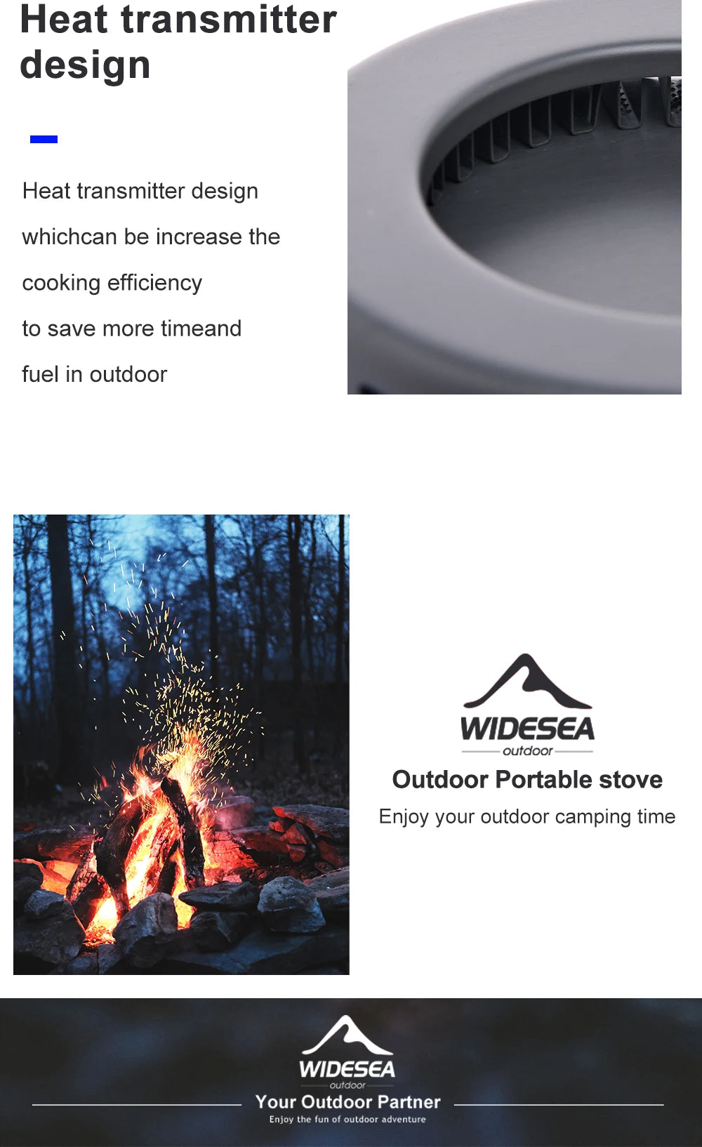 Widesea Camping Cookware Set - Pot, Kettle & Travel Tableware