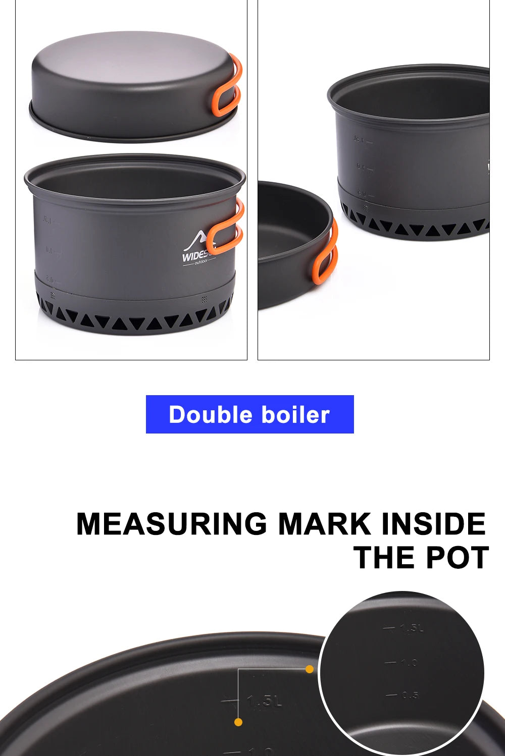 Widesea Camping Cookware Set - Pot, Kettle & Travel Tableware