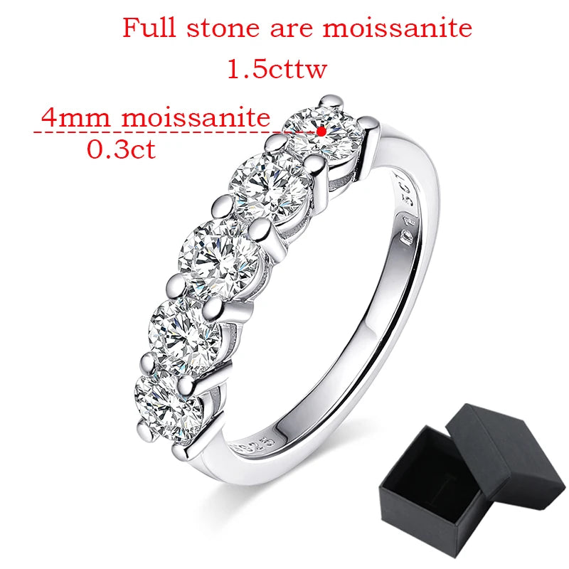 White Gold Moissanite Wedding Band