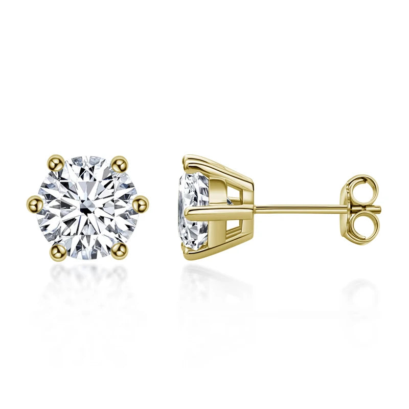 Moissanite Screw-Back Stud Earrings