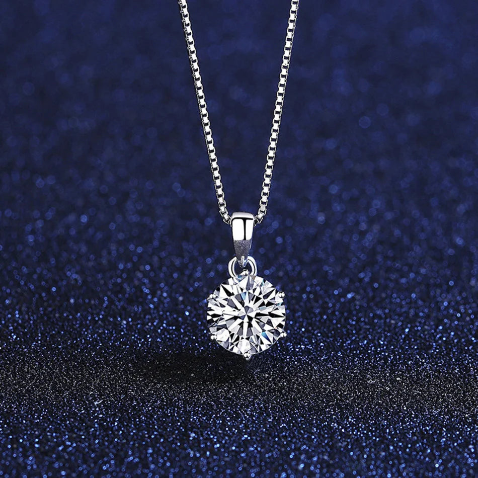 Moissanite Pendant Necklace, 1CT