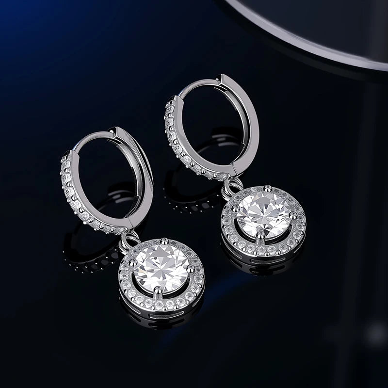 Platinum-Plated Moissanite Stud Earrings