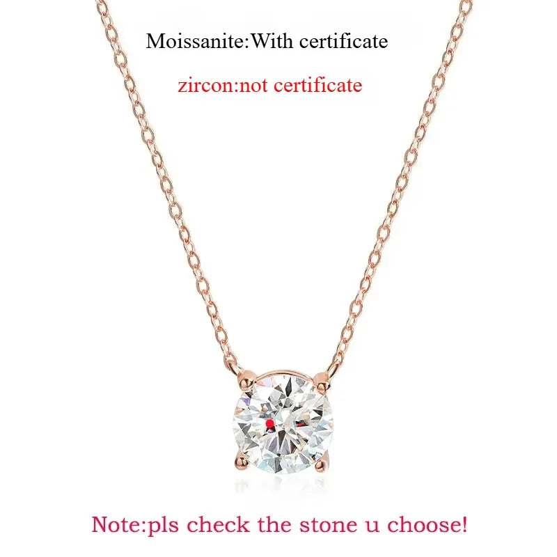 Rose Gold Moissanite Pendant Necklace