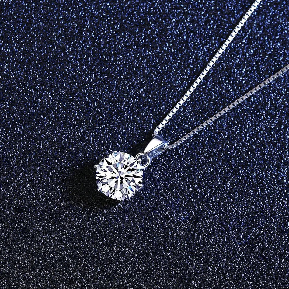 Moissanite Pendant Necklace, 1CT