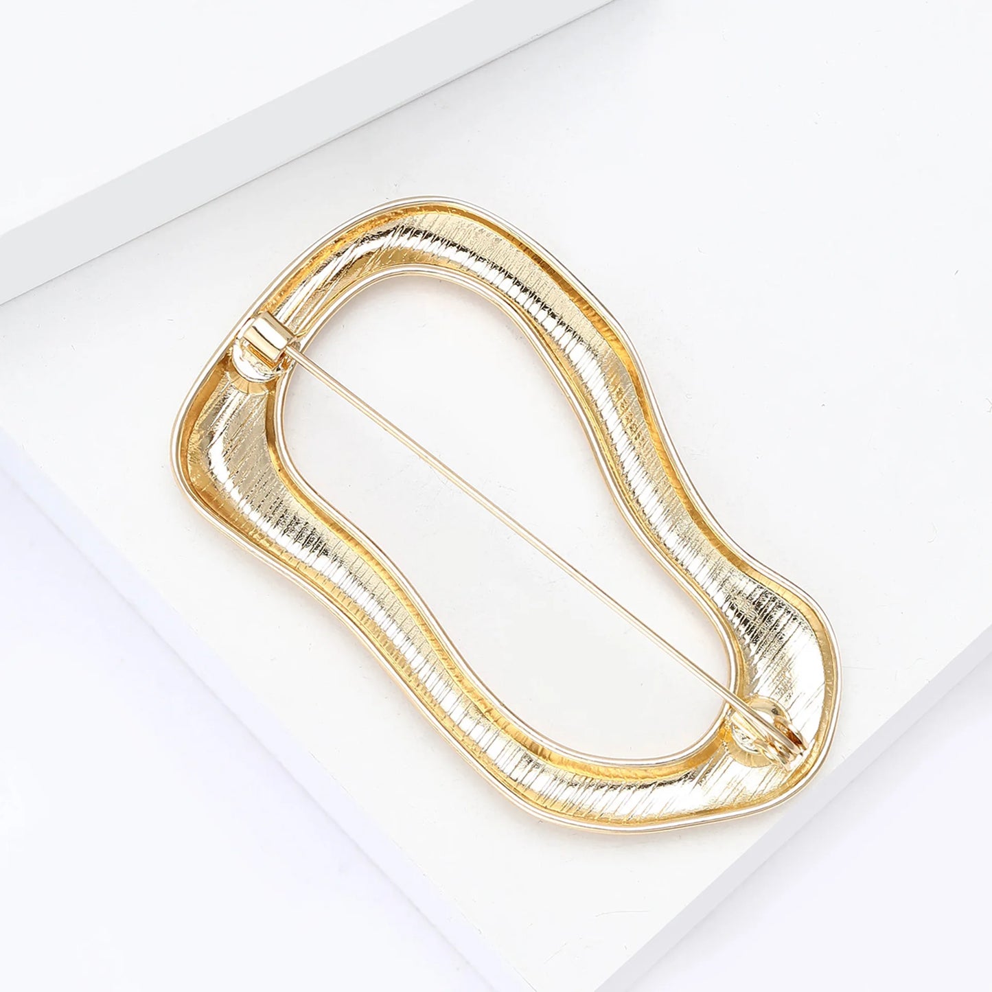 Trendy Irregular Big Circle Brooches for Women Men Gold Plated Silver Color Metal Lapel Pins Geometric Jewelry Gifts