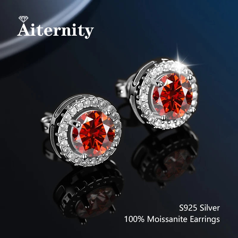 Platinum-Plated Moissanite Stud Earrings