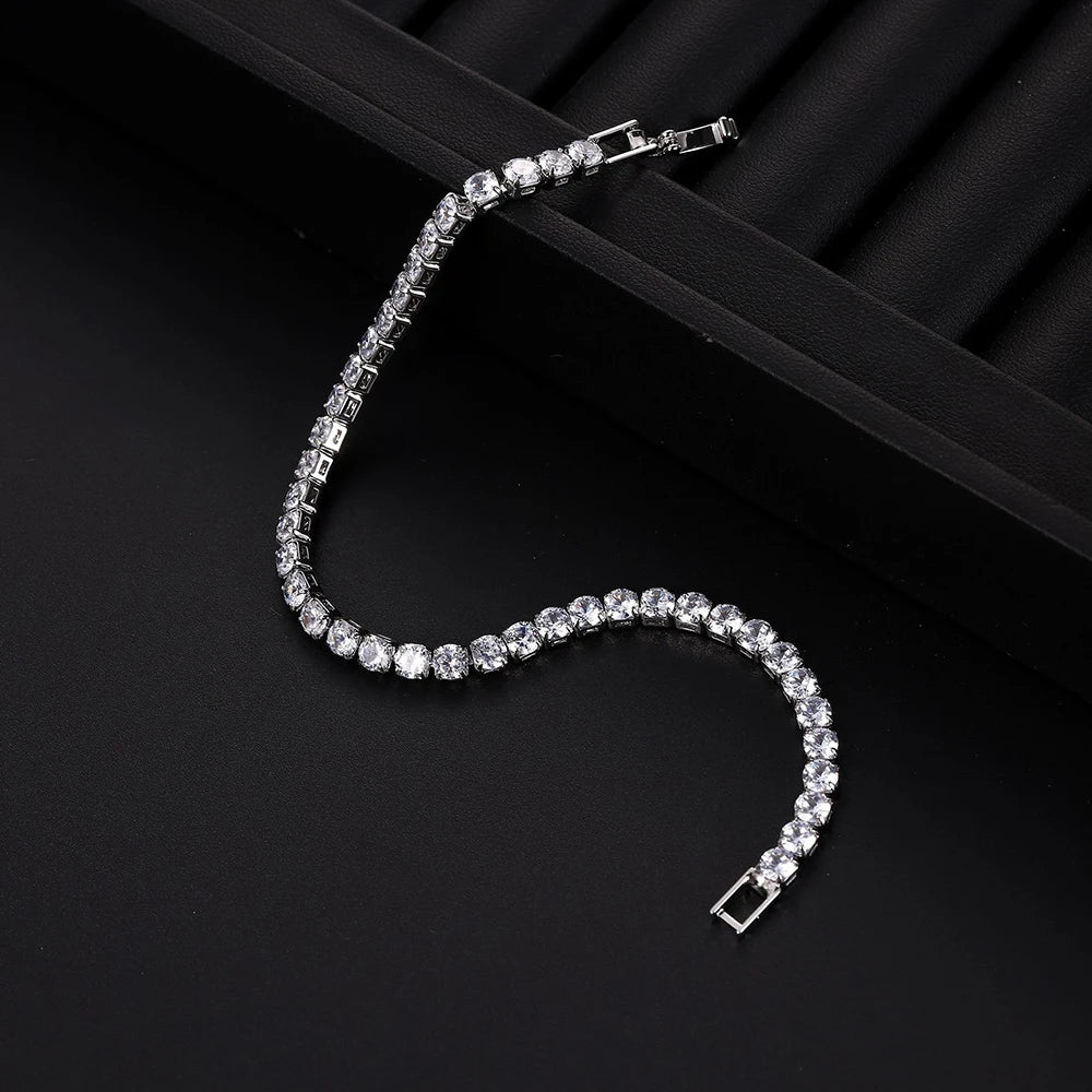 Iced Tennis Bracelet, Cubic Zirconia