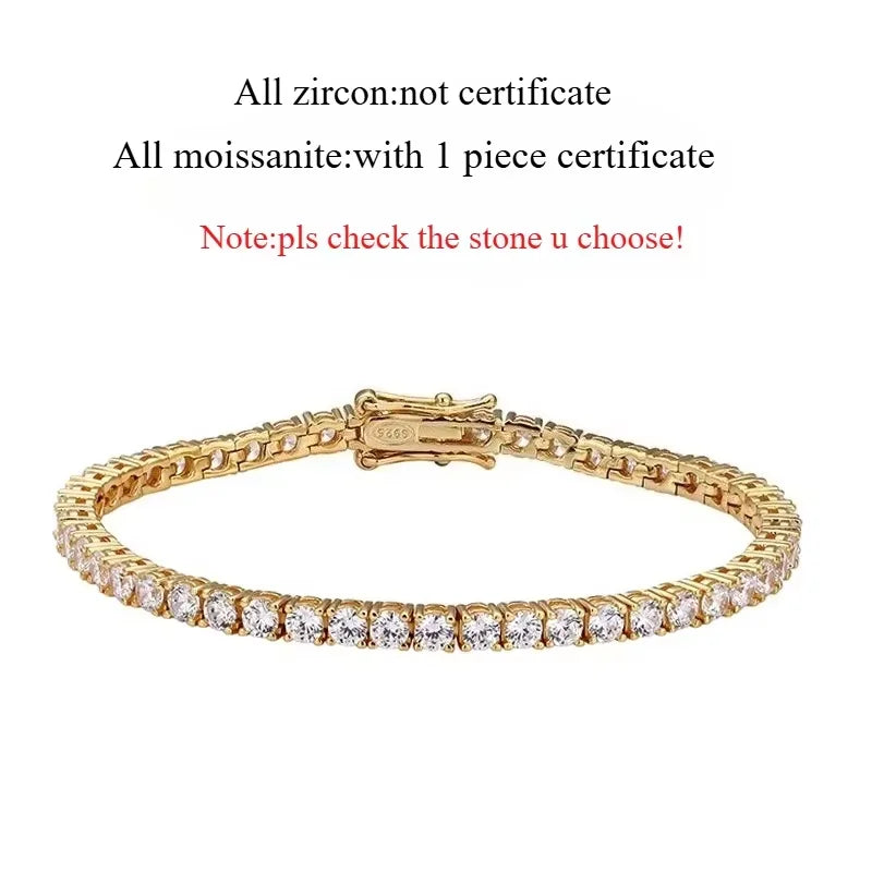 18K Gold Plated Moissanite Tennis Bracelet