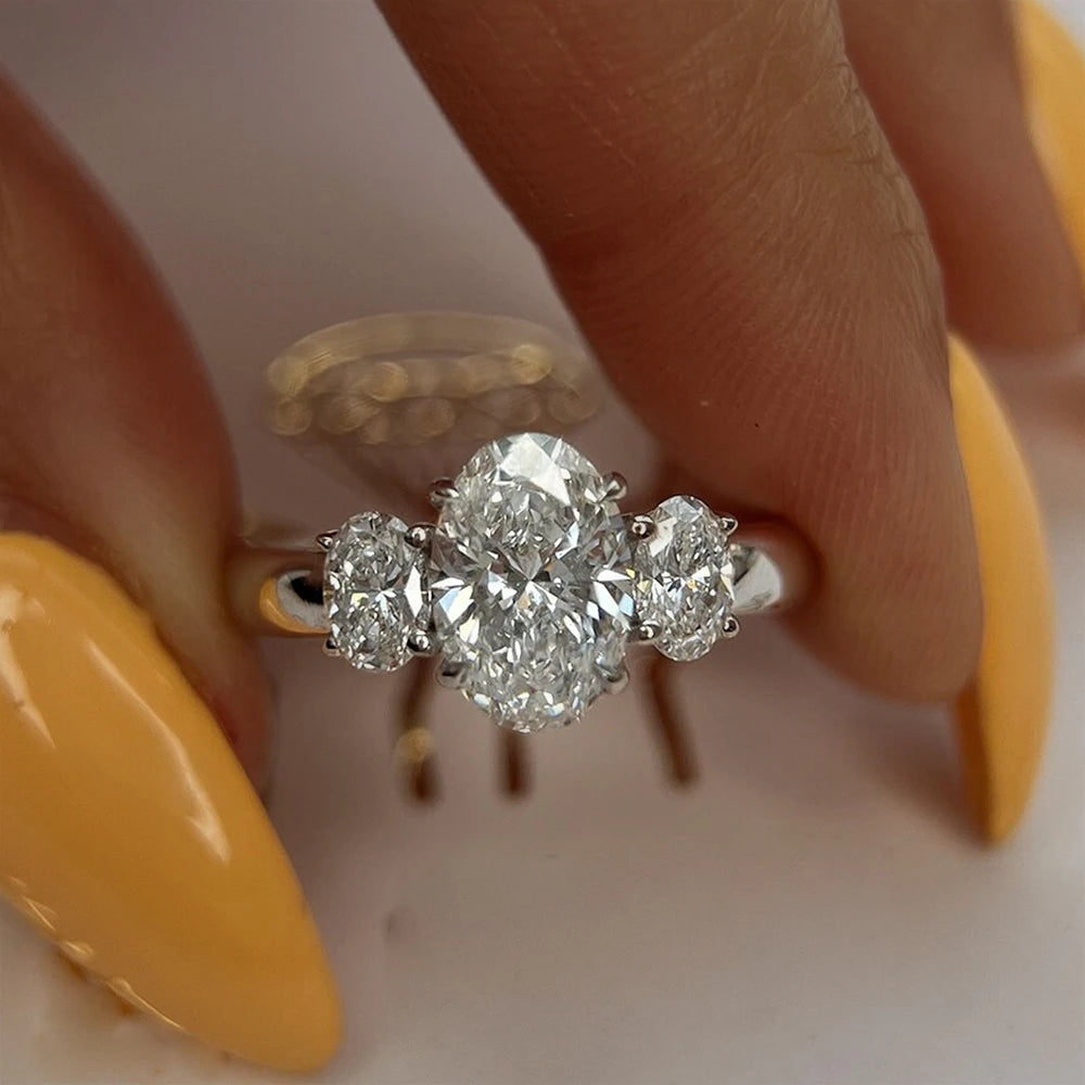 Three-Stone Moissanite Engagement Ring