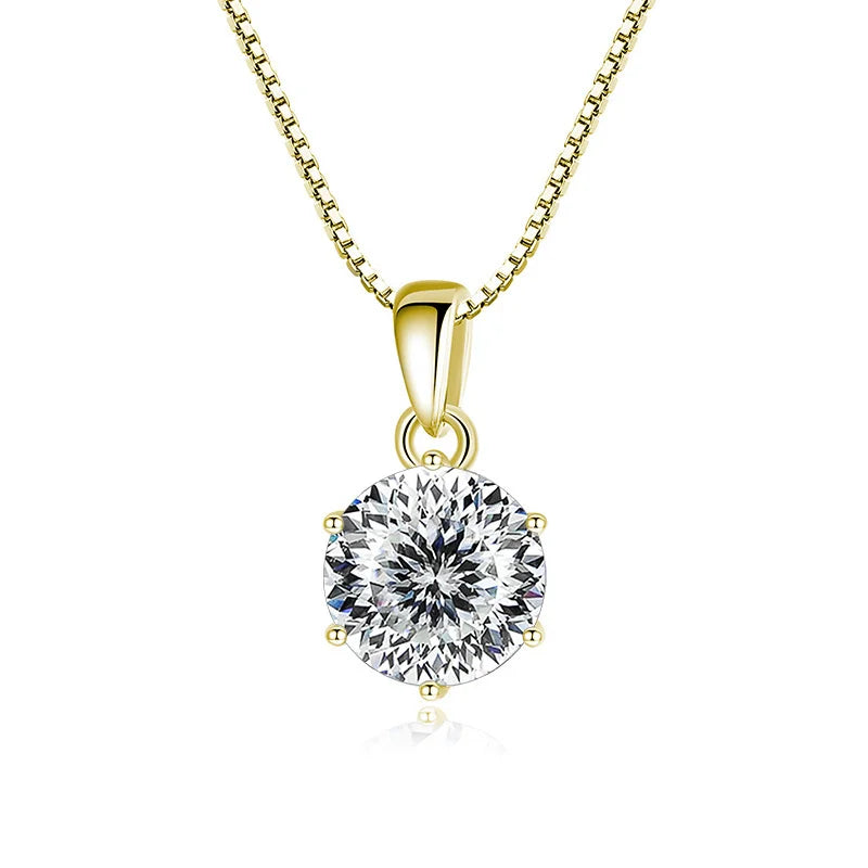 Moissanite Pendant Necklace, 1CT