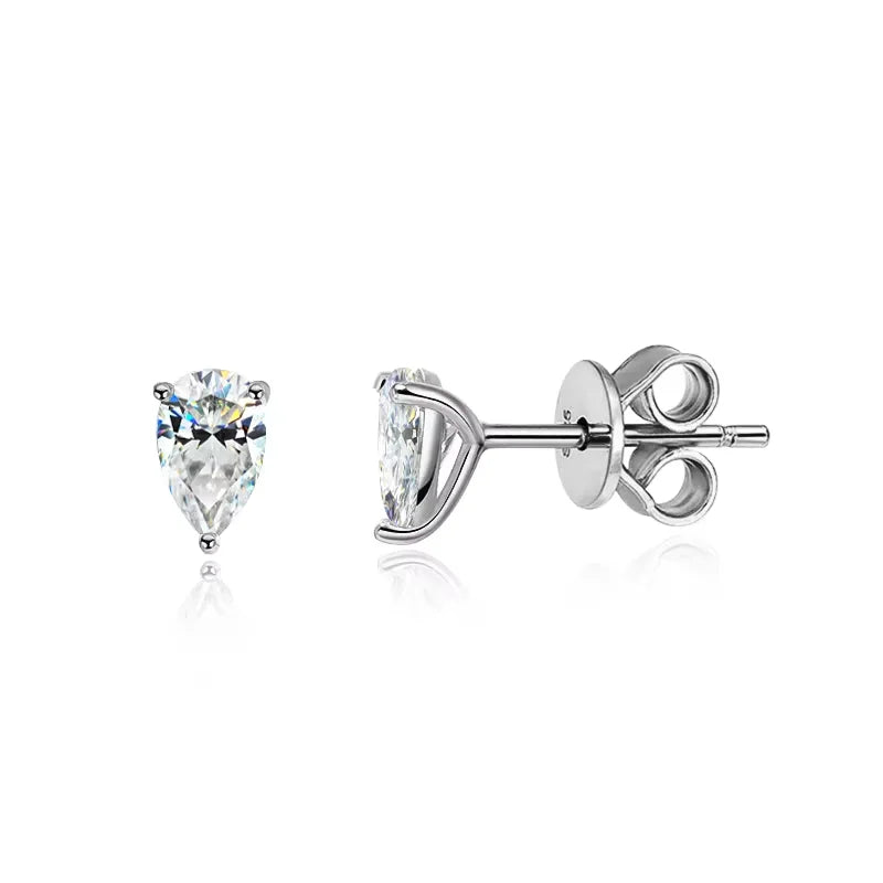 Pear Cut Moissanite Stud Earrings