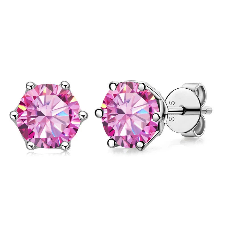 Moissanite Stud Earrings, 1CT