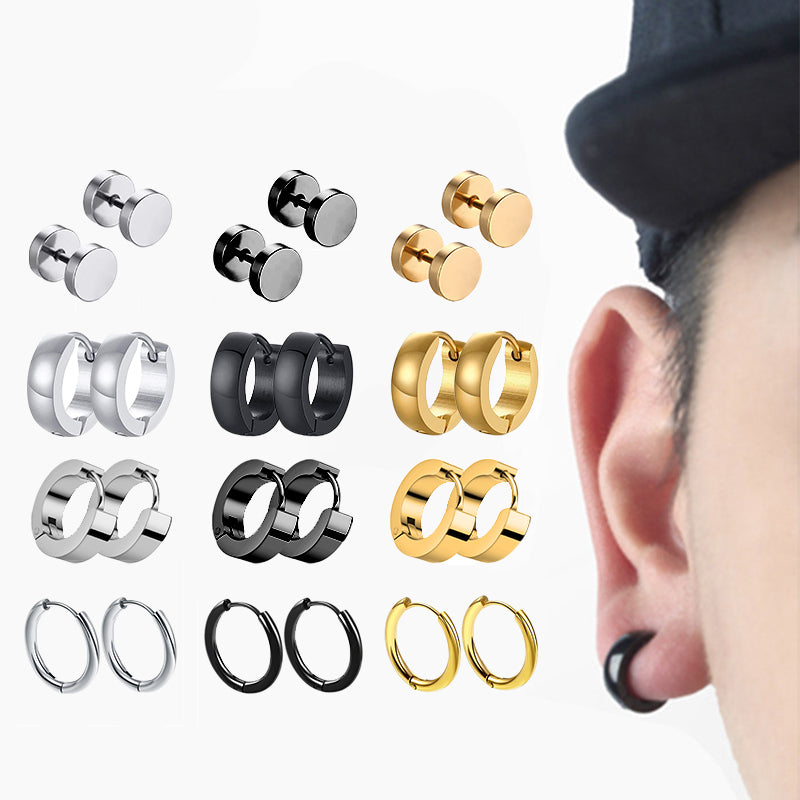 Punk Gothic Spike Hoop Earrings-Unisex