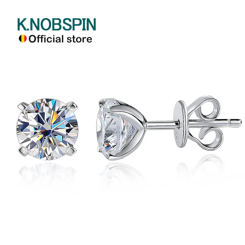 Four-Claw Moissanite Stud Earrings