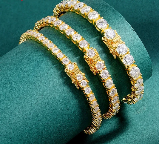 18K Gold Plated Moissanite Tennis Bracelet