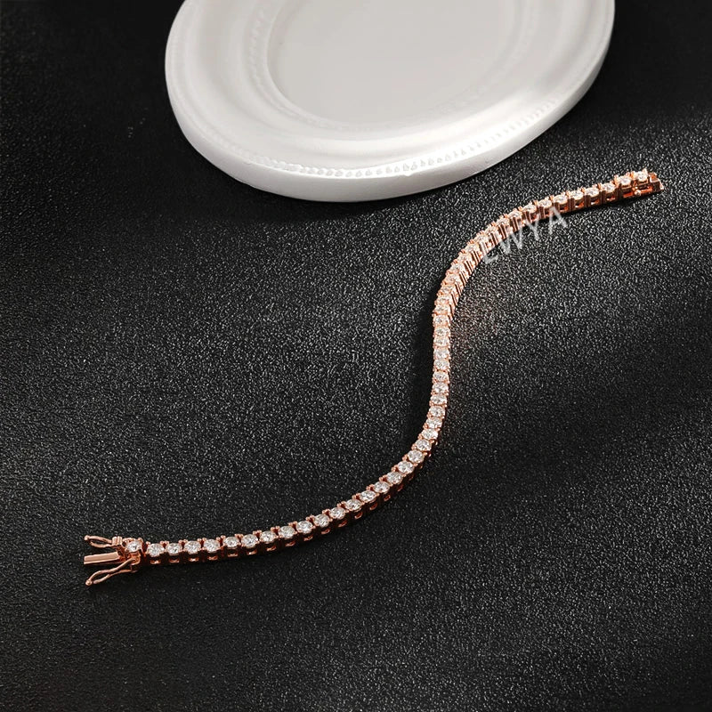 Rose Gold Moissanite Tennis Bracelet