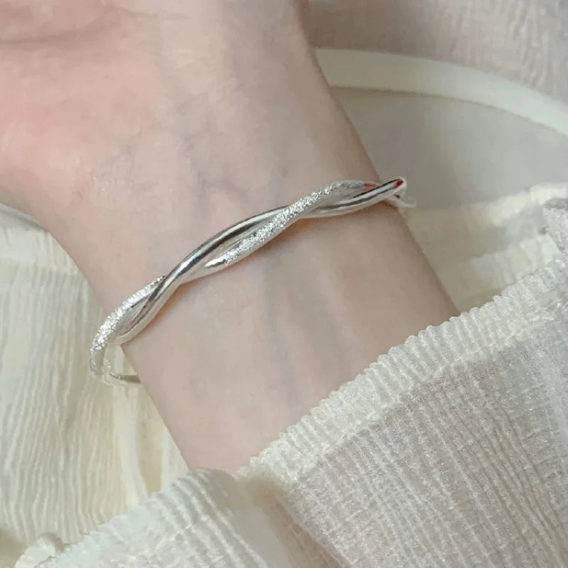 Sterling Silver Weave Bangle Bracelet