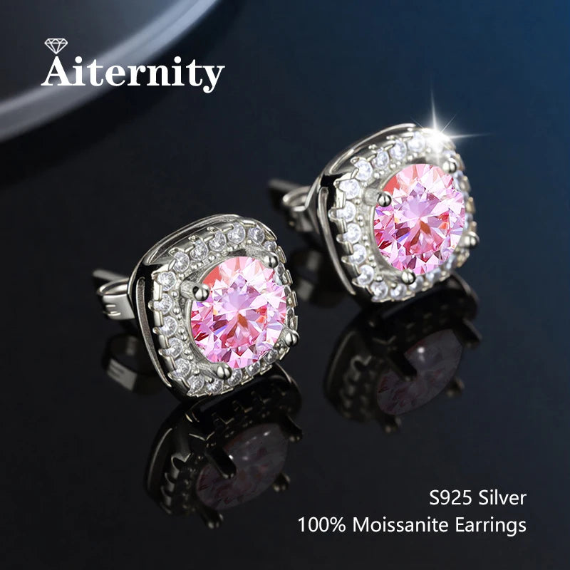 Platinum-Plated Moissanite Stud Earrings