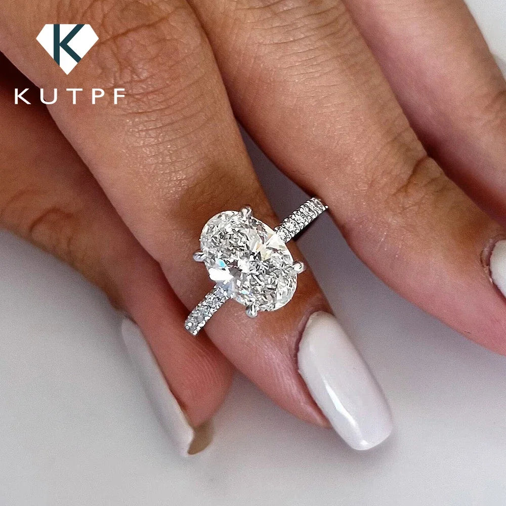 Oval Halo Moissanite Engagement Ring