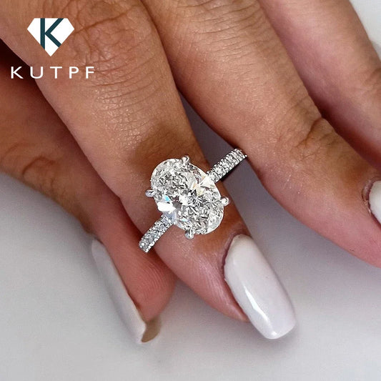 Oval Halo Moissanite Engagement Ring