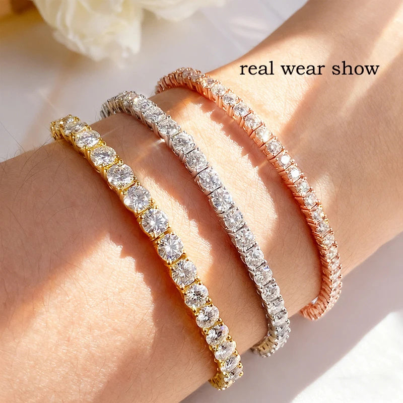18K Gold Plated Moissanite Tennis Bracelet