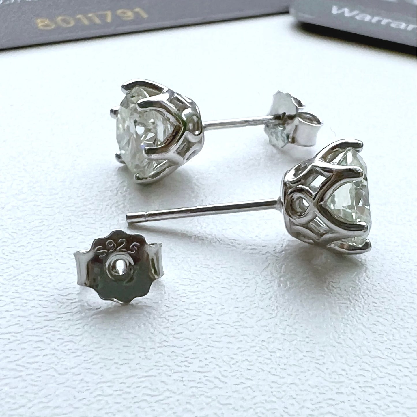 Moissanite Stud Earrings, 1CT