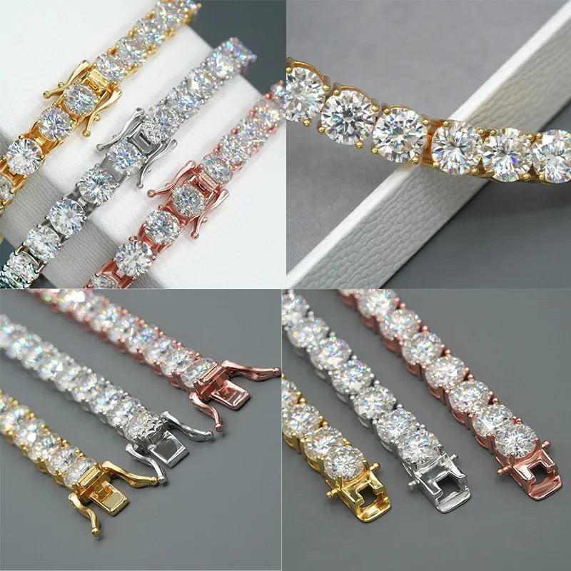 Moissanite Chain Bracelet