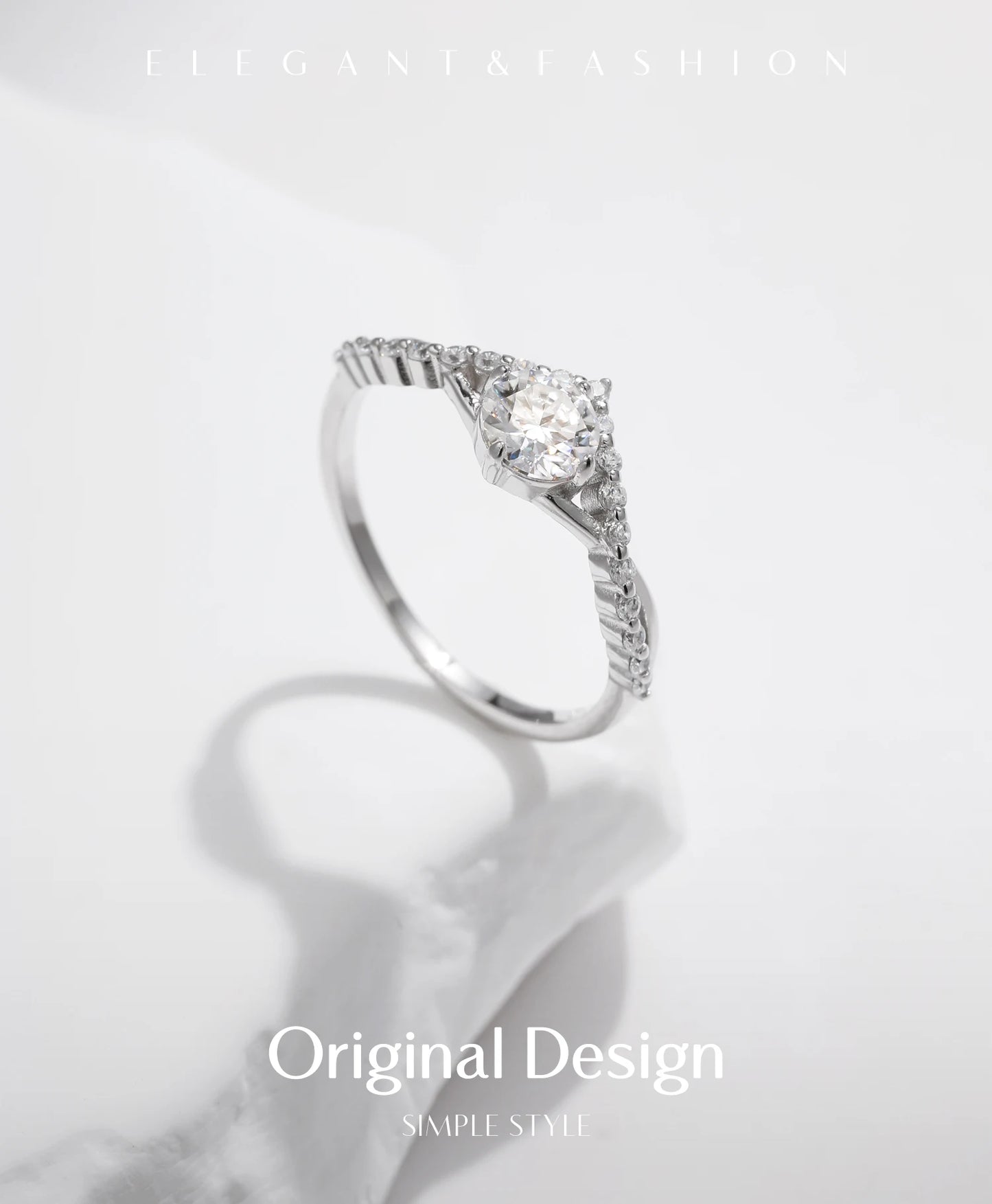 Delicate Crown Moissanite Ring