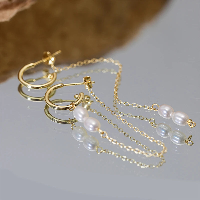Pearl Hoop Earrings