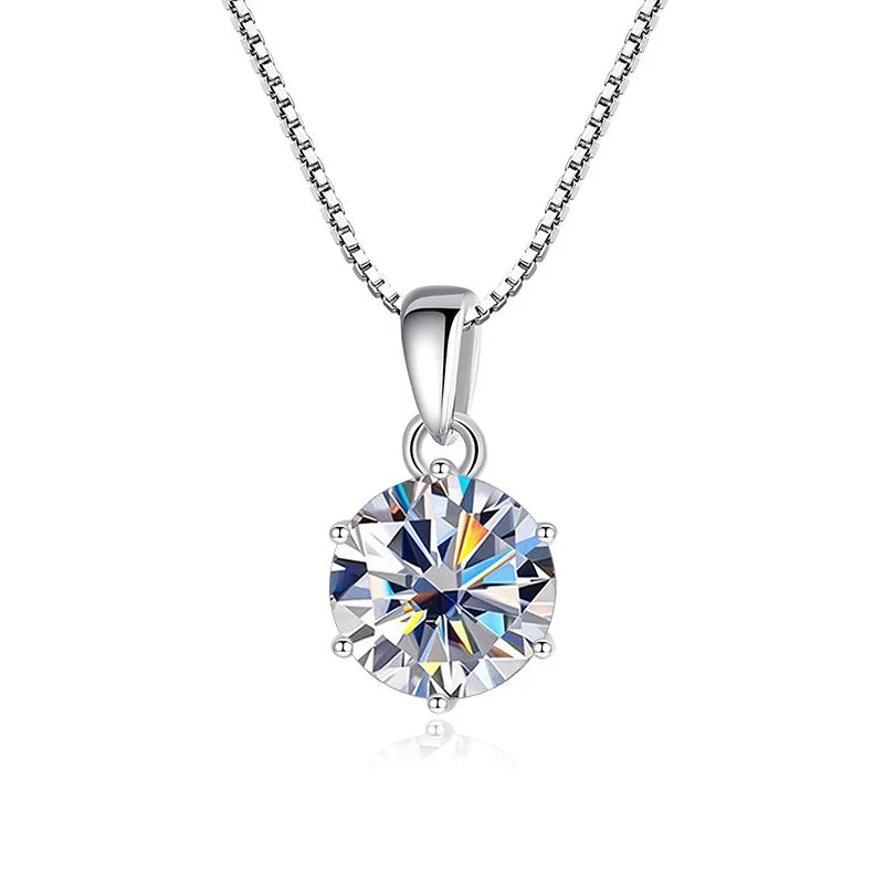 Moissanite Pendant Necklace, 1CT