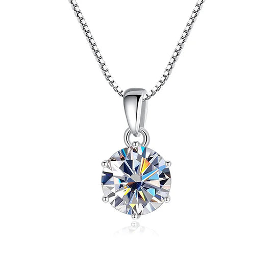 Moissanite Pendant Necklace, 1CT