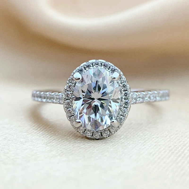 Oval Cut Moissanite Promise Ring