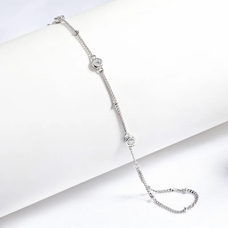 Adjustable Moissanite Chain Bracelet