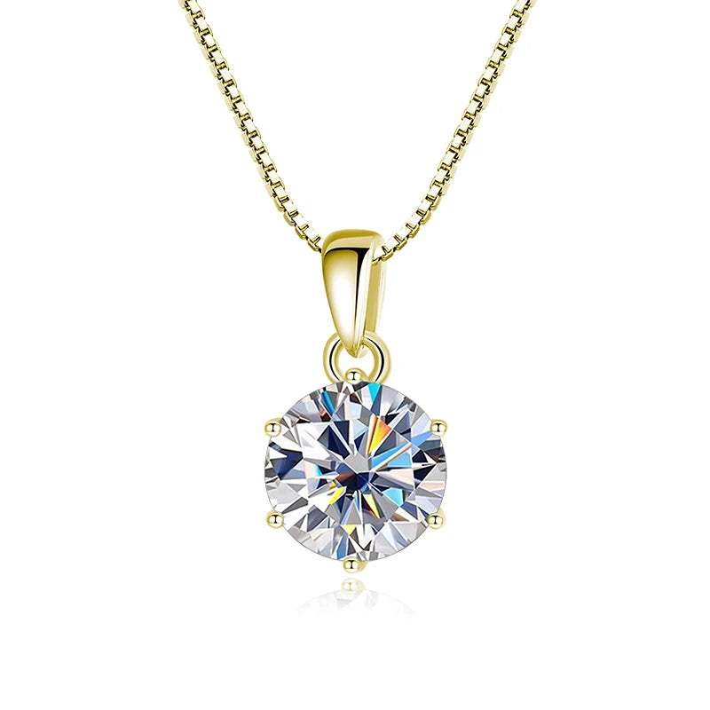 Moissanite Pendant Necklace, 1CT