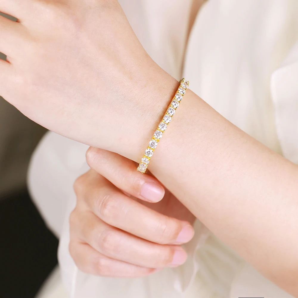 Rose Gold Moissanite Tennis Bracelet