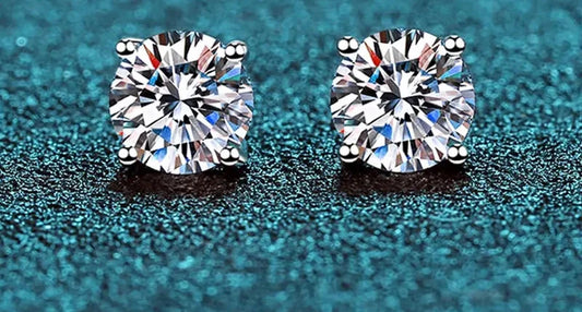 Moissanite Stud Earrings, 2.0CT