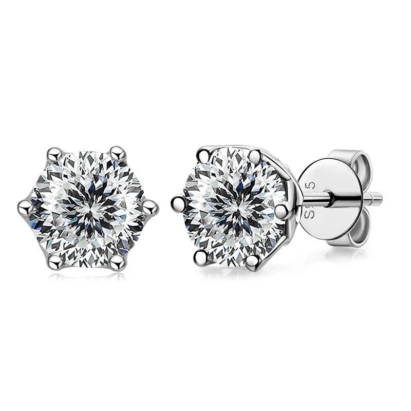 Moissanite Stud Earrings, 1CT