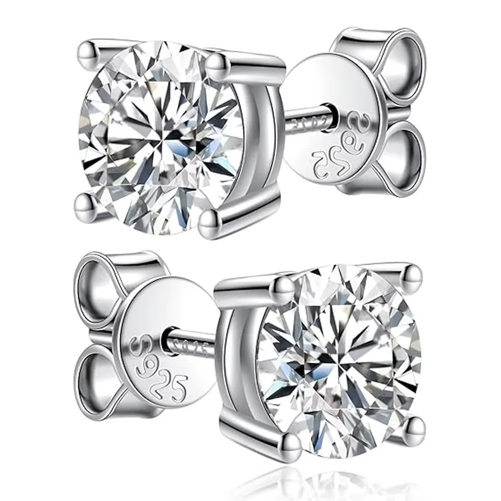 Moissanite Stud Earrings, 2.0CT